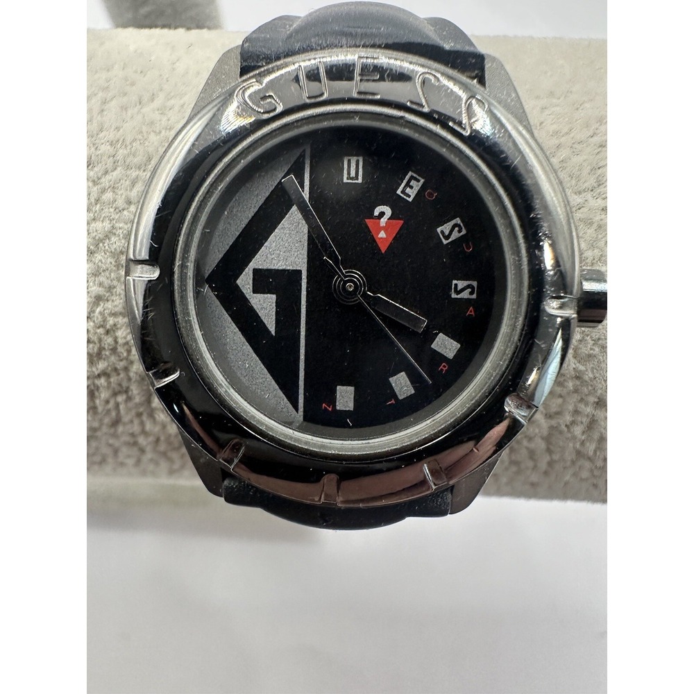 Guess Vintage Womens Watch 1989 New Battery‎ Rubber Band 30MM 7.5" X